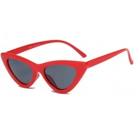 Cat Eye Women Retro Vintage High Pointed UV Protection Cat Eye Fashion Sunglasses - Smoke/Red - CQ18IZKTAMW $19.17