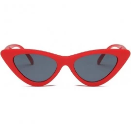 Cat Eye Women Retro Vintage High Pointed UV Protection Cat Eye Fashion Sunglasses - Smoke/Red - CQ18IZKTAMW $9.33