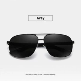 Sport Men Aviator Sunglasses Polarized 2 Beams UV 400 Protection with case 60MM Classic Vintage Retro 90082 - Grey - CS18X7KT...