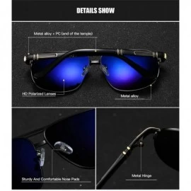 Sport Men Aviator Sunglasses Polarized 2 Beams UV 400 Protection with case 60MM Classic Vintage Retro 90082 - Grey - CS18X7KT...