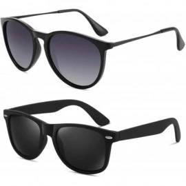 Wayfarer Polarized Sunglasses for Women Men Retro Mirrored Sun Glasses with UV Protection 2 Pack - CC18Y6A4WS3 $30.00