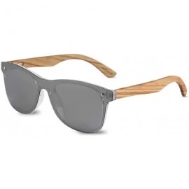 Sport Wooden Sunglasses Polarized For Men Women One Piece Mirrored Rimless Eyewear UV400 For Driving Sport Travel - C018XRGMS...