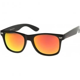 Wayfarer Retro 80's Classic Colored Mirror Lens Square Horn Rimmed Sunglasses for Men Women - Matte / Orange - CJ12JBQLC2F $1...