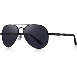 Wrap Men HD Polarized Sunglasses Aluminum Magnesium Driving Sun Glasses S8285 - Black - C412HH84NEN $24.03