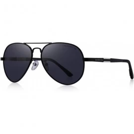 Wrap Men HD Polarized Sunglasses Aluminum Magnesium Driving Sun Glasses S8285 - Black - C412HH84NEN $10.59