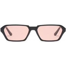 Square Vintage Rectangle Sunglasses Small Frame Women Square Fashion Eyewear - Black - CG18DULC8Q9 $11.61