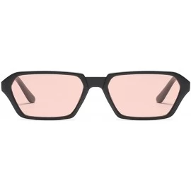Square Vintage Rectangle Sunglasses Small Frame Women Square Fashion Eyewear - Black - CG18DULC8Q9 $11.61