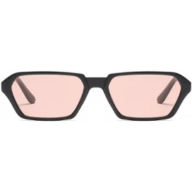 Square Vintage Rectangle Sunglasses Small Frame Women Square Fashion Eyewear - Black - CG18DULC8Q9 $19.53