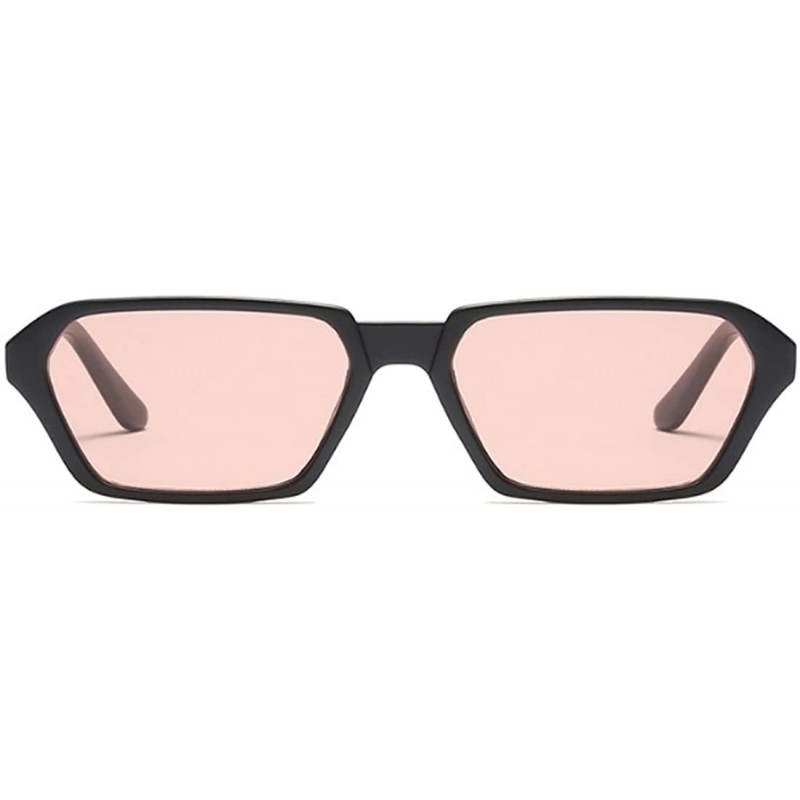 Square Vintage Rectangle Sunglasses Small Frame Women Square Fashion Eyewear - Black - CG18DULC8Q9 $11.61