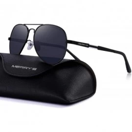 Wrap Men HD Polarized Sunglasses Aluminum Magnesium Driving Sun Glasses S8285 - Black - C412HH84NEN $20.89
