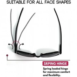Rectangular Extra Large Retro Square Rectangular Wide Frame Polized Sunglasses with Spring Hinge for Men Women 147-154 MM - C...
