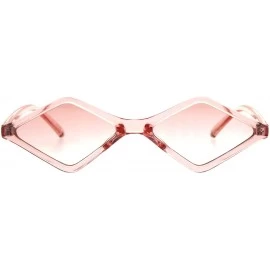Square Skinny Diamond Shape Sunglasses Womens Trendy Fashion Translucent Colors - Pink - CW18NZ9QM5N $10.98