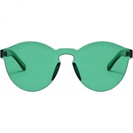 Round Rimless Tinted Sunglasses Transparent Candy Color Glasses - Green - C618Q6NEAGK $15.86