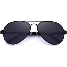 Wrap Men HD Polarized Sunglasses Aluminum Magnesium Driving Sun Glasses S8285 - Black - C412HH84NEN $10.59