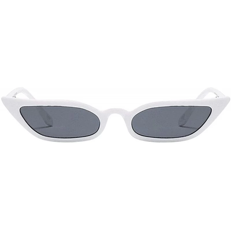 Sport Cat Eye Sunglasses for Women-Tigivemen Vintage Small Frame Eyewear UV400 - White - CH18RLW4QNY $9.04