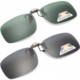 Oversized Metal Frame Rim Polarized Lens Clip On Unisex Sunglasses for Outdoor Walking Driving Fishing Cycling - 2pcs Mix - C...
