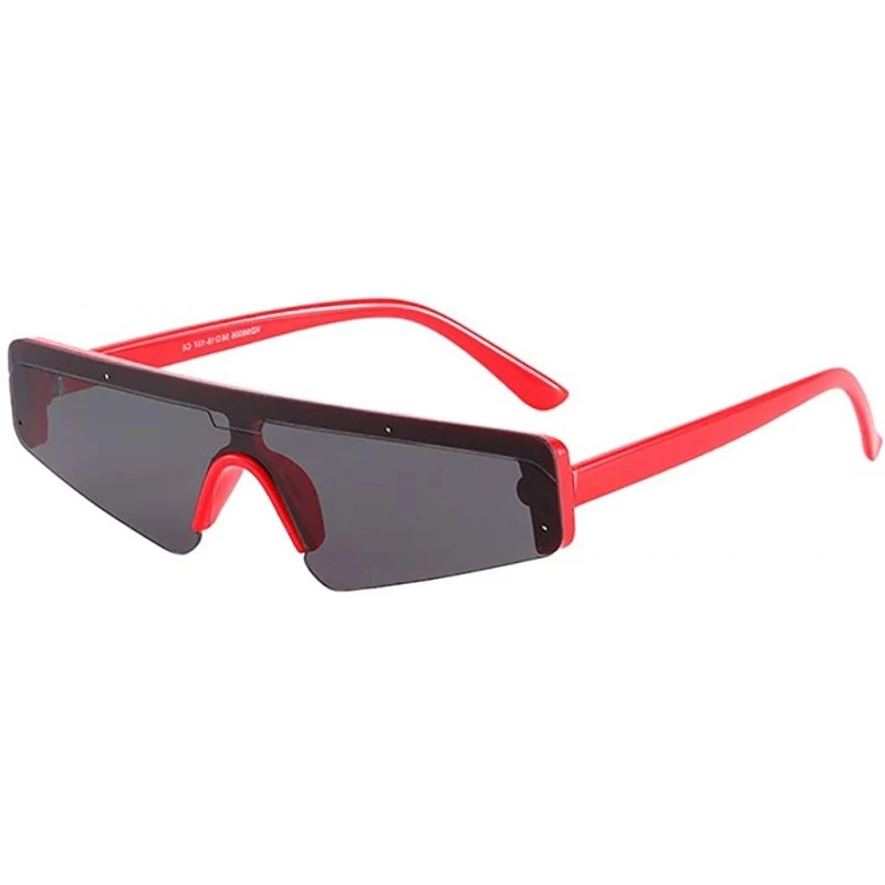 Goggle Unisex One Piece Vintage Eye Sunglasses Retro Eyewear Fashion Radiation Protection - Red - C218NDE5OU2 $10.18