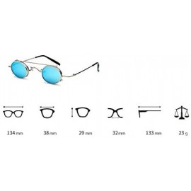 Oval Vintage Small Oval Punk Sunglasses unisex Fashion HD Lens Clip on Flat UV400 - Yellow - CL189TQONIX $10.17