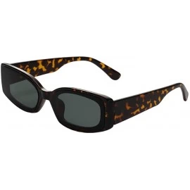 Square Rectangle Sunglasses for Women Retro Fashion Sunglasses UV Protection Square Frame Eyewear - Coffee - CB199L8CYGC $6.75