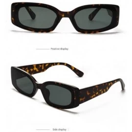 Square Rectangle Sunglasses for Women Retro Fashion Sunglasses UV Protection Square Frame Eyewear - Coffee - CB199L8CYGC $6.75