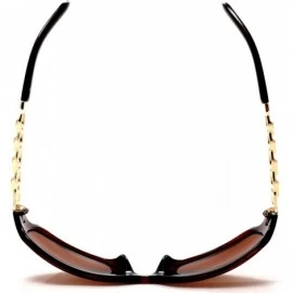 Square Women's Classic Wide Polarized Sunglasses - Liz Taylor A Place In The Sun - Brown - CM122JU1NRJ $22.99