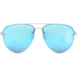 Round UV400 Womens Round CatEye Sunglasses with Design Fashion Frame and Flash Lens Option - CL18GDREXWY $9.60
