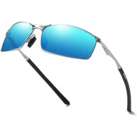 Square designe rcustom polarized sunglasses fashion - Silver&blue-0.5 - C918NHLQYKC $49.74