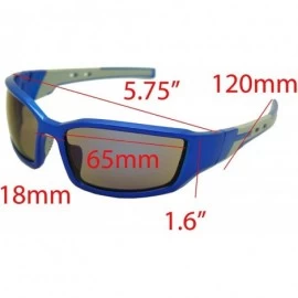 Rectangular Double Injection Sunglasses SPORTS - 2761 Shiny Electric Blue Grey / Blue Mirror - CB12HTSWILV $18.89
