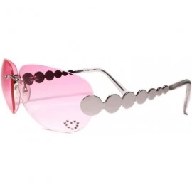Oval Classic Vintage Retro Style 80s Party Oval Rimless Sunglasses - Pink - CO18W79K9O9 $28.04