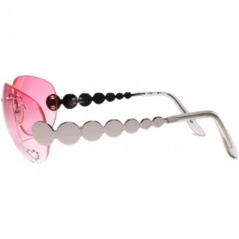 Oval Classic Vintage Retro Style 80s Party Oval Rimless Sunglasses - Pink - CO18W79K9O9 $16.02
