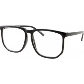 Round Non-prescription Glasses Frame Clear Lens Eyeglasses - Casual Fashion - Large - Black - CJ18RGGX0NZ $19.07