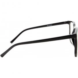 Round Non-prescription Glasses Frame Clear Lens Eyeglasses - Casual Fashion - Large - Black - CJ18RGGX0NZ $10.45