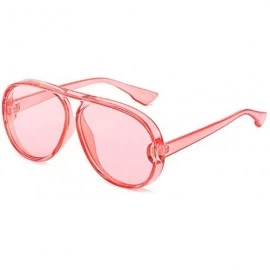 Oval Unisex Oversized Oval Plastic Lenses Fashion Sunglasses UV400 - Pink - CX18NNKGZS0 $17.50