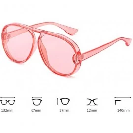 Oval Unisex Oversized Oval Plastic Lenses Fashion Sunglasses UV400 - Pink - CX18NNKGZS0 $11.67