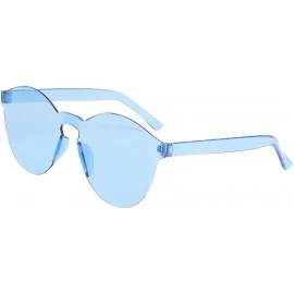 Rimless Women Vintage Rimless Candy Jelly Color Transparent Sunglasses Frameless Glasses - Red - C3196WLG79U $10.52
