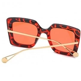 Square Oversize Square Sunglasses For Women Chic Frame Sun Glasses Female Luxury Brand Print Eyewear Black Clear Shades - CN1...