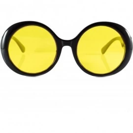 Oversized Retro Round Mod Look Bold Thick Frame Color Tinted Sunglasses A262 - (Tinted) Yellow - CJ18OYY6KKQ $19.85
