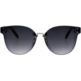 Rimless Womens Horn Rim Fashion Sunglasses Rims Behind Lens Stylish Shades UV 400 - Clear (Smoke) - CU18HW8GHHS $21.34
