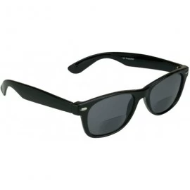 Square Retro Classic Bifocal Reading Sunglasses 80's Style Men Women RX - Black Grey Lens - CD18LEG8E4L $14.09