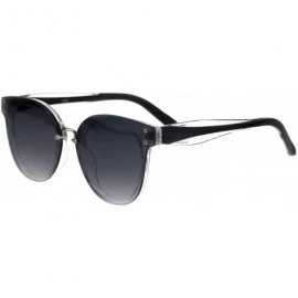 Rimless Womens Horn Rim Fashion Sunglasses Rims Behind Lens Stylish Shades UV 400 - Clear (Smoke) - CU18HW8GHHS $20.80