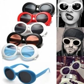 Oval Sunglasses Retro Vintage Unisex Sunglasses Rapper Oval Shades Grunge Glasses - M - C218H3EXWSX $6.30
