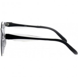 Rimless Womens Horn Rim Fashion Sunglasses Rims Behind Lens Stylish Shades UV 400 - Clear (Smoke) - CU18HW8GHHS $11.34