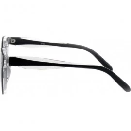 Rimless Womens Horn Rim Fashion Sunglasses Rims Behind Lens Stylish Shades UV 400 - Clear (Smoke) - CU18HW8GHHS $20.80