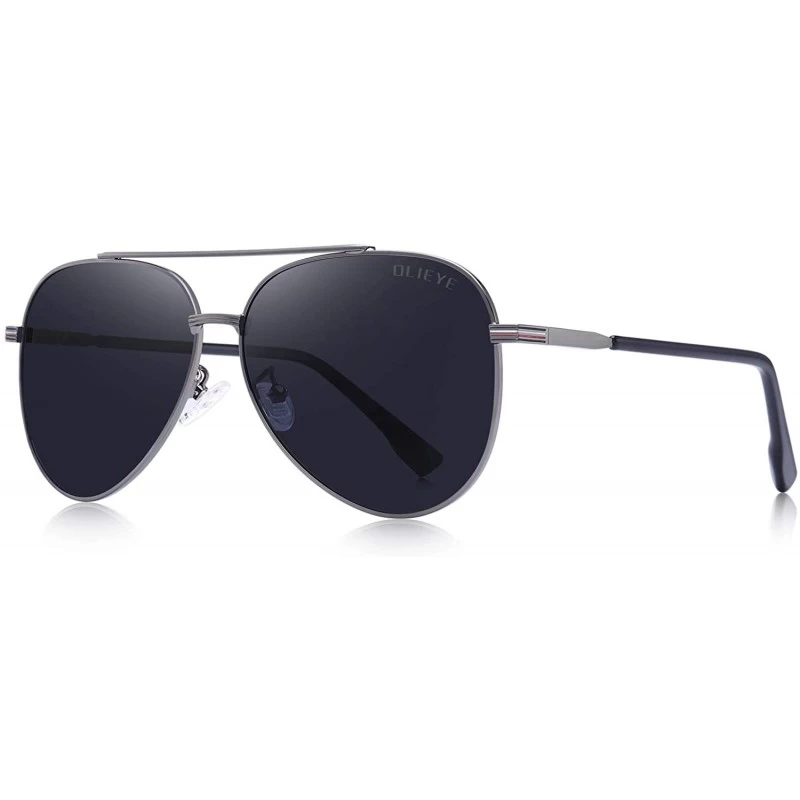 Aviator Classic Pilot Women Polarized Sunglasses for Men Womens Polarized Mirror with Case Sun glasses - Gray&black - CI18WTS...