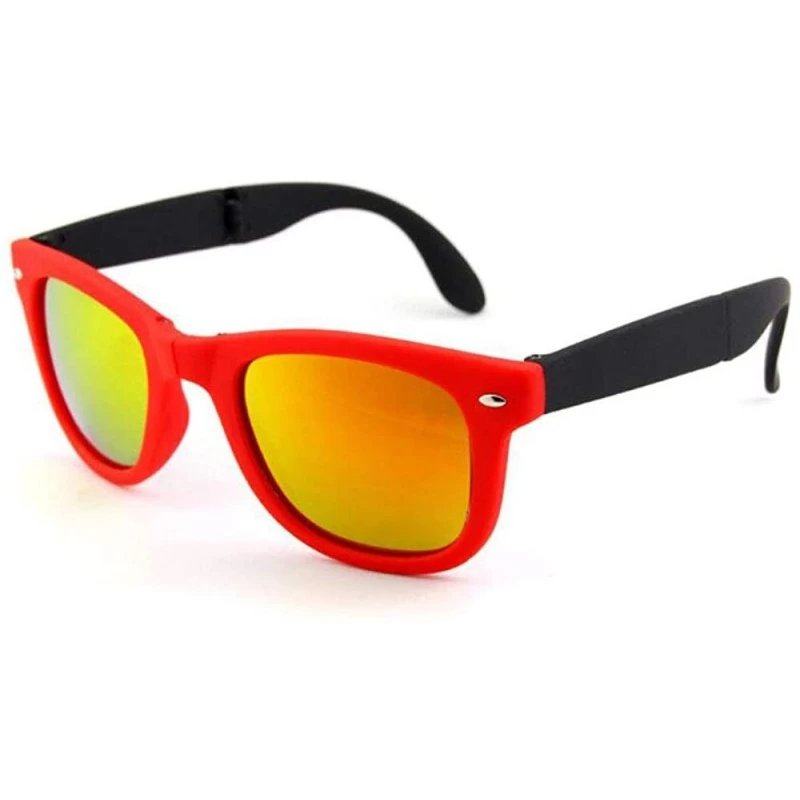 Cat Eye Classic Folding Cat Eye Sunglasses Fashion Women Men Driving Unisex Sun glasses - Red/Red - CJ1986UO942 $11.91