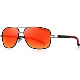 Square HOT Fashion Driving Polarized Sunglasses for Men Square 45mm glasses S8714 - Red Mirror - C818NIA4YZ6 $16.97