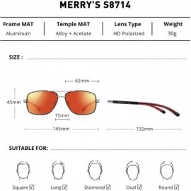 Square HOT Fashion Driving Polarized Sunglasses for Men Square 45mm glasses S8714 - Red Mirror - C818NIA4YZ6 $16.97
