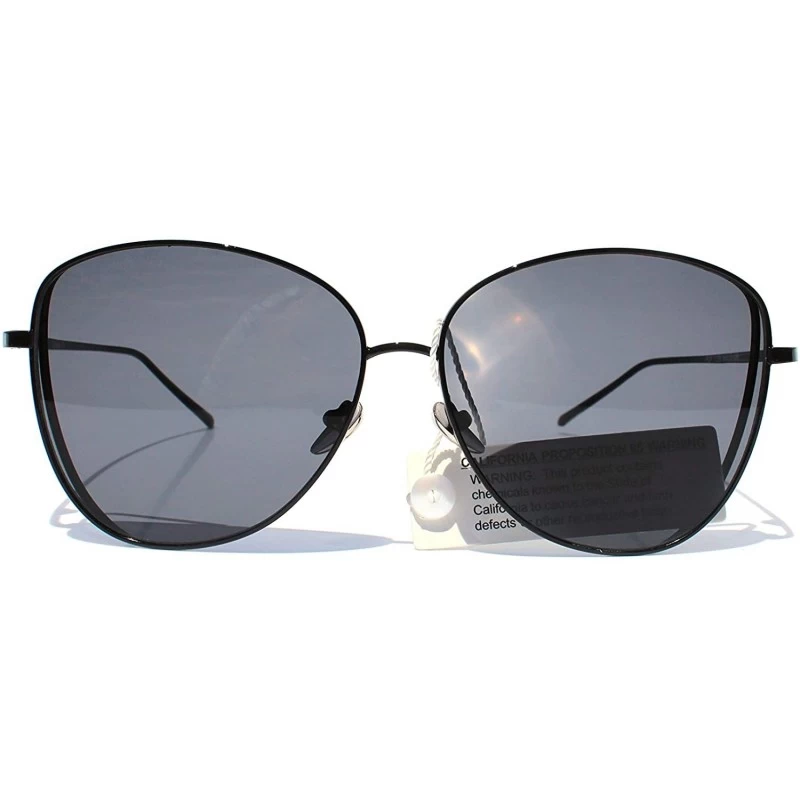 Oversized SIMPLE Oversized Cat Eye Style Fashion Sunglasses for Women - Black - CC18ZCO2MWU $14.29