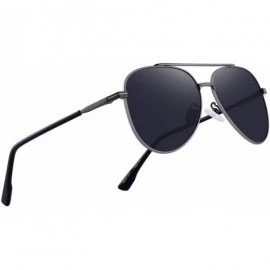 Aviator Classic Pilot Women Polarized Sunglasses for Men Womens Polarized Mirror with Case Sun glasses - Gray&black - CI18WTS...
