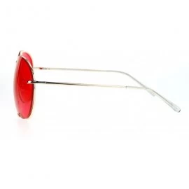 Rimless Retro Vintage Rimless Color Oceanic Lens Pilot Sunglasses - Red - CG12N5GDIO0 $23.15